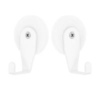 LABRIMP Magnetic Hooks and Tool-Free Installation 2pcs with Strong Iron Construction White Round Magnetic Hangers for Keys and Hats for Fridge and Organizing Your Space