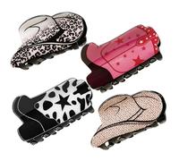 LABRIMP Medium Claw Hair Clips 4Pcs Non-Slip Ponytail Hair Accessories Decorative Boot and Hat Designs for Women’S Everyday Use