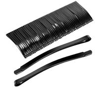 LABRIMP Metal DIY Hair Clips 50Pcs Black Curved Bobby Pins for Women Crafting and Styling Accessories