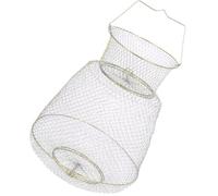 LABRIMP Metal Fishing Catch Basket Cage 33cm Diameter Iron Wire Mesh Portable Fish Trap for Small Fish Leisure Time Fishing Trips