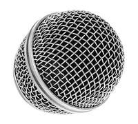 LABRIMP Microphone Grill Replacement Mesh Head Metal Microphone Cover Compatible with Dynamic Mics Silver Half-steel Matte Finish Suitable for Stage and Studio Use