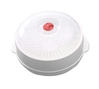 LABRIMP Microwave Steamer Plate Single-layer Round Food Steaming Rack for Kitchen Cooking Heat-resistant Microwave Rice and Fish Steamer with Lid Suitable for Healthy Meal Preparation