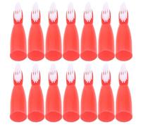 LABRIMP Mini Toothbrushes for Prisons, 20pcs Red Plastic Portable Finger Sleeve Toothbrushes for Secure Facilities