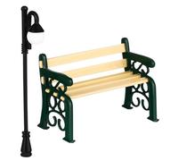 LABRIMP Miniature Alloy Park Bench and Curved Street Lamp Dollhouse Furniture for Garden Terrarium and Mini Scene Decoration Fine Craftsmanship Dollhouse Decor Accessories