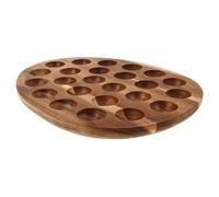 LABRIMP Minimalist Solid Wood Egg Tray Rustic Egg Storage Holder for Kitchen and Refrigerator for Family Use Easy to Clean