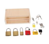 LABRIMP Montessori Wooden Lock and Key Set Educational Box with Multiple Methods for Preschool Fine Craftsmanship Interactive Learning Tool