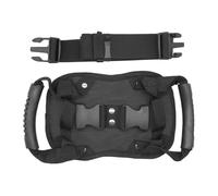 LABRIMP Motorcycle Rear Seat Safety Handle, Adjustable Length Passenger Waist Belt, Oxford Cloth Mesh Plastic with Built-in PP Board, Black, for ATV and Tricycle Use