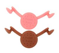 LABRIMP Muscle Lips Smile Trainer 2Pcs Silicone Smile Mouth Tighteners for Jawline Shaping and Facial Toning Suitable for Men and Women Brown and Pink