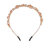 LABRIMP Orange Rhinestone Headband Comfortable Lightweight Design Alloy Hair Accessory Elegant Delicate Style British Fashion Headpiece for Weddings and Christmas Eve