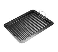 LABRIMP Outdoor Grill Pan Enamel Non-Stick BBQ Baking Tray Multi-Function Grilling Pan for Camping Picnic Family Use 9.8 X 0.4 X 0.8 Inch