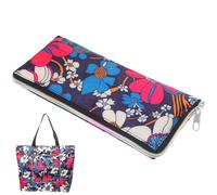 LABRIMP Oxford Cloth Shopping Bag Foldable with Large Storage Space and Colourful Zipper, Compact and Portable Classical Shape Printed Design Assorted style for Daily Life and Outdoor Use