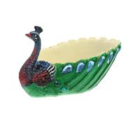 LABRIMP Peacock Resin Flower Pot Small Green Succulent Planter Ornament