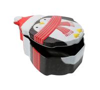 LABRIMP Penguin Candy Tin with Large Capacity Holiday Cookie Container Cartoon Design Treat Storage Box Decorative Christmas Snowman Biscuit Canister