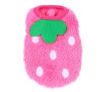 LABRIMP Pink Strawberry Dog Clothes Winter Coral Fleece 3s for Small Pets