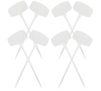 LABRIMP Plastic Garden Plant Labels Practical and Safe 8pcs with Pointed Design Sturdy White Plastic Material for Potted Plants for Gardens and DIY Decoration