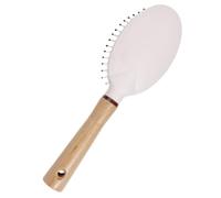 LABRIMP Portable Detangling Hair Brush with Wooden Handle and Soft Plastic Bristles for Gentle Massage and Knot Removal, for Home and Travel Use