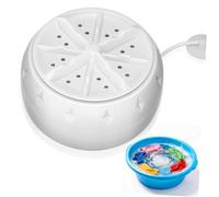 LABRIMP Portable Mini Ultrasonic Turbine Washing Machine Plastic Hand Washing Machine for Clothes with USB Power for Rv and Apartment Use