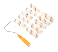 LABRIMP Portable Paint Roller Cover Set with No Shedding Microfibre Cloth, Easy to Clean Plastic Frame for Small Wall Painting and Home Decorating Tasks