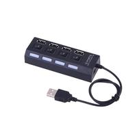 LABRIMP Portable USB 2.0 Hub 4 Ports Data Expander with Individual Control, Abs Material, Plug and Play USB Hub for Mini PC and Tablet PC Data Transmission, Maximum Transfer Rate 480mbps