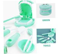 LABRIMP Pretend Play Dentist Tools Realistic Doctor Role Play Medical Kit for Educational Green Dentist Equipment to Teach Health Habits and Ease Visit Fears