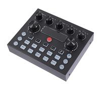 LABRIMP Professional Iron Shell Sound Card Mixer with Colourful LED Lights for Mobile Phones and Computers, Featuring Voice Changer and Reverb Adjustment, for Live Streaming and Singing