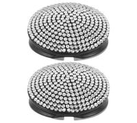 LABRIMP Push Button Starter Covers Stylish Design White 2pcs Rhinestone Abs Material with Easy Installation for Car Ignition for Car Interior Decoration and Upgrade