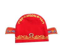 LABRIMP Red Beanie Hat Cute Prince Design Birthday Cap for Boys and Newborns Unisex First Year Celebrations Photoshoots with Fortune Symbol