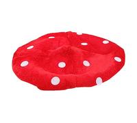 LABRIMP Red Plush Mushroom Hat Costume Accessory for Comfortable Mushroom Shaped Party Hat for Photography Halloween Cosplay Festival Decor Roleplay and Gift