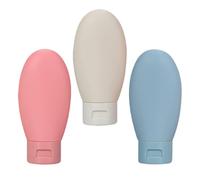 LABRIMP Refillable Leak-Proof Silicone Travel Bottles 3Pcs 60Ml Portable Toiletry Containers for Shampoo Conditioner Gym Business Trips