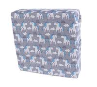 LABRIMP Removable High Density Sponge Booster Cushion with Polyester Cover for Children and Babies, Lightweight and Easy to Clean Chair Cushion Pad with Two Straps for Daily Meals