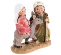LABRIMP Resin Holy Family Figurine Christian Escape to Egypt Statue Detailed Renaissance Style Jesus Ornament for Christmas Tabletop Decor and Religious Holiday Display