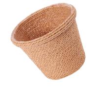 LABRIMP Retro Khaki Storage Basket Straw Flowerpot Made of Seaweed with Leak-Proof Feature, Creative Planter for Indoor Use and Storing Cooking Utensils in Cabinets