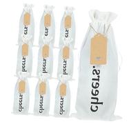 LABRIMP Reusable Drawstring Wine Bottle Carrier Bags Convenient Burlap Wine Wrapping Bags for Parties and Special Occasions Chic Design for Home