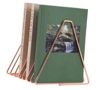 LABRIMP Rose Gold Metal Magazine Organizer Rack with 7 Adjustable Compartments, Desktop Wire Album Holder for Office and Home File Storage