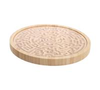 LABRIMP Round Wooden Labyrinth Maze Board for Sustainable Great Wood Brain Teaser Compact Montessori Play Board for Early Education and Travel