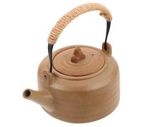 LABRIMP Rustic Ceramic Teapot Porcelain Loose Leaf Tea Kettle with Handle for Floral and Chinese Tea Brewing Authentic Handcrafted Natural Finish Stovetop Safe Kitchen Serveware