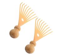 LABRIMP Scalp Massager Hair Massage Brush Bamboo Dandruff Comb 2Pcs for On The Go Use Beige Manual Head Scratcher
