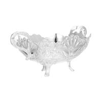 LABRIMP Silver Footed Fruit Basket for Kitchen Countertop Multifunctional Fruit Bowl for Home Decor Party Decorations Temple Offerings Easy to Clean and Maintain Stylish Centerpiece