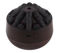 LABRIMP Simulated Wood Grain Flame Humidifier Portable Desktop Air Diffuser with Night Light Decorative Tabletop Humidifier for Bedroom Office Home Workspace Stylish Aromatherapy Mist