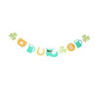 LABRIMP St Patrick's Day Hanging Banner Decoration with Glitter Shamrock Flags Festive String Garland for Wall Ceiling Door Suitable for Home Office School Celebration