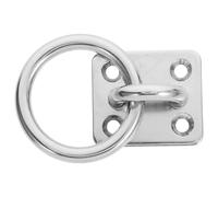 LABRIMP Stainless Steel 304 Pad Eye Plate Hook Round Ring, Heavy Duty Square Eye Plate 6mm for Ceiling Mounting and Outdoor Playground Hardware