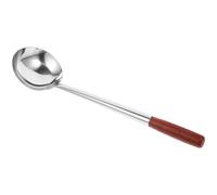 LABRIMP Stainless Steel Cooking Spoon with Wooden Handle, Large Non-Stick Kitchen Scoop for Stirring and Serving, Time-Saving Cooking Tool for Restaurants and Canteens