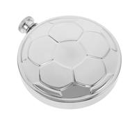 LABRIMP Stainless Steel Hip Flask 4.5oz with Funnel, Soccer Ball Shape, Ergonomic Design for Single-handed Comfort Grip, Portable round Flask for Camping and Travel