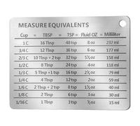 LABRIMP Stainless Steel Magnetic Measure Conversion Chart Kitchen Conversion Chart Polished Smooth Design Measurement Silver 4.40x3.34x0.08in Household Kitchen Bakery Random Color