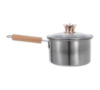 LABRIMP Stainless Steel Saucepan with Crown Knob and Steamer Lid, Space-Saving Small Soup Pot for Kitchen and Travel Use, Universal Cooking Compatibility Milk Boiling Pot