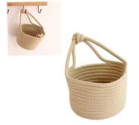 LABRIMP Stuff Basket Hanging Basket 22X14X4Cm Cotton Rope and Cloth Lightweight Wear-Resistant Round Decorative Storage Container for Boys and Girls Play Area Home Accessories