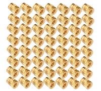 LABRIMP Threaded Insert Nuts Knurled Embedment Nuts 100pcs Copper Alloy Wear-resistant and No Deformation, Golden Sturdy Heat-press Design for Printer Use