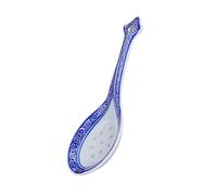 LABRIMP Traditional Chinese Soup Spoon Large Porcelain Bowl Handle for Stirring Serving