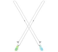 LABRIMP Turtle Pendant Necklaces Magnetic Heart Design 1 Pair Glow the Dark, Plastic Resin Material, Romantic Style for Couples Suitable for Valentine's Day Gift