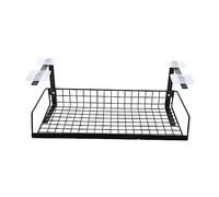 LABRIMP Under Desk Cable Management Rack Mesh Cable Storage Shelf for Cord Organization Compact Lightweight Socket Bracket Space Saving Wire Holder for Desktop Tidy